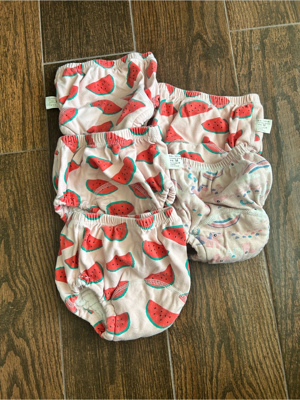 Pink Watermelon Print Toddler Training Pants - Pack of 5